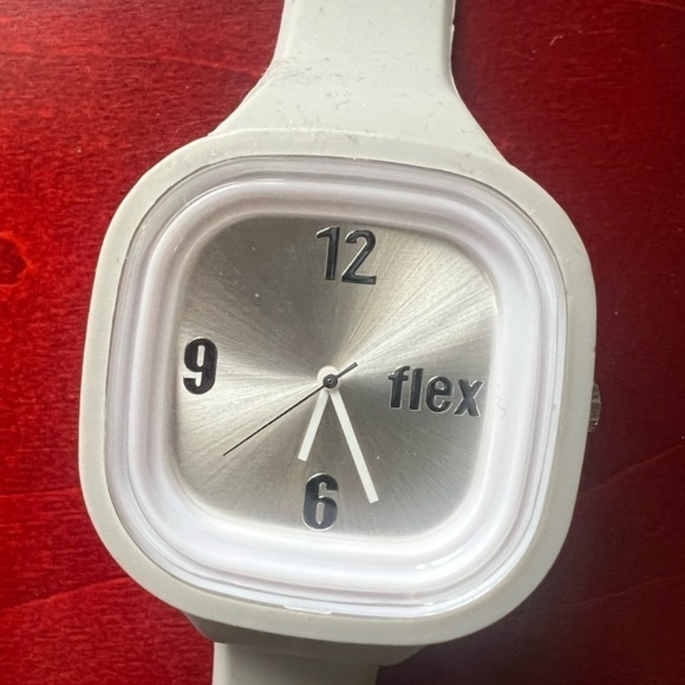 Flex Silver and White Watch